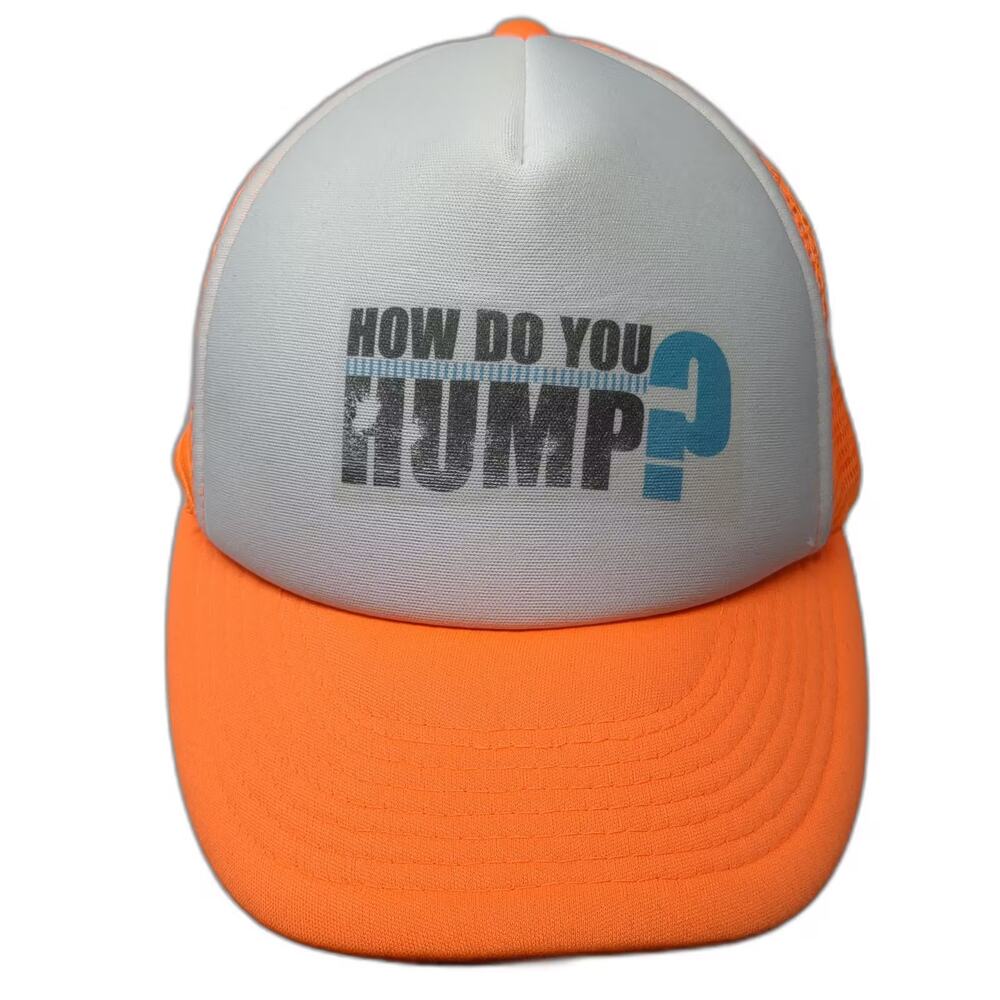 Cobra Trucker Hat Orange White OS Snapback Mesh Polyester Foam How Do You Hump